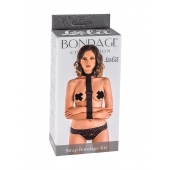 Ошейник с длинной лентой и наручниками Strap Bondage Kit Plus Size - Lola Games - купить с доставкой в Череповце