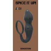 Серое эрекционное кольцо Sensation с анальным стимулятором - Lola Games - в Череповце купить с доставкой
