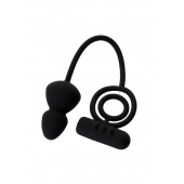 Чёрное эрекционное кольцо с вибростимулятором и анальным хвостом - Erotist Adult Toys - в Череповце купить с доставкой