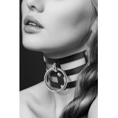 Чёрный тройной чокер с большим кольцом - Bijoux Pour Toi - купить с доставкой в Череповце
