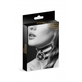Чёрный тройной чокер с большим кольцом - Bijoux Pour Toi - купить с доставкой в Череповце