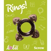 Чёрное эрекционное кольцо Rings Screw - Lola Games - в Череповце купить с доставкой