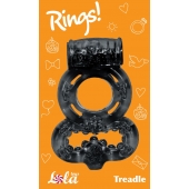 Чёрное эрекционное кольцо Rings Treadle с подхватом - Lola Games - в Череповце купить с доставкой