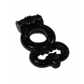 Чёрное эрекционное кольцо Rings Treadle с подхватом - Lola Games - в Череповце купить с доставкой
