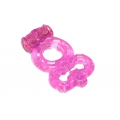 Розовое эрекционное кольцо Rings Treadle с подхватом - Lola Games - в Череповце купить с доставкой