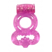 Розовое эрекционное кольцо Rings Treadle с подхватом - Lola Games - в Череповце купить с доставкой