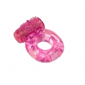 Розовое эрекционное кольцо с вибрацией Rings Axle-pin - Lola Games - в Череповце купить с доставкой