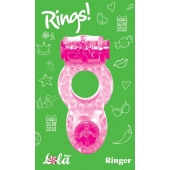 Розовое эрекционное кольцо с вибрацией Rings Ringer - Lola Games - в Череповце купить с доставкой