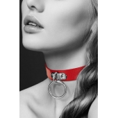 Красный узенький чокер с кольцом - Bijoux Pour Toi - купить с доставкой в Череповце