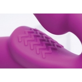 Ярко-розовый безремневой вибрострапон Evoke Vibrating Strapless Silicone Strap-on Dildo - XR Brands - купить с доставкой в Череповце