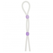 Прозрачное эрекционное кольцо-лассо SILICONE LASSO COCK RING DUAL BEADS - NMC - в Череповце купить с доставкой