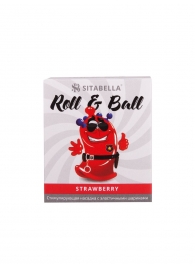 Стимулирующий презерватив-насадка Roll   Ball Strawberry - Sitabella - купить с доставкой в Череповце