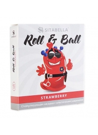 Стимулирующий презерватив-насадка Roll   Ball Strawberry - Sitabella - купить с доставкой в Череповце