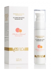 Универсальный массажный гель-смазка Allover Delicious Massage Gel с ароматом персика и аброкоса - 50 мл. - YESforLOV - купить с доставкой в Череповце