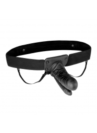 Полый страпон с двумя отростками и вибрацией Unisex Vibrating Hollow Strap-On Double Penetrating Dildo - 17,8 см. - Lux Fetish - купить с доставкой в Череповце
