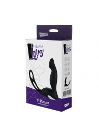 Черный вибромассажер простаты P-PLEASER W ERECTION ENHANCE - Dream Toys - в Череповце купить с доставкой