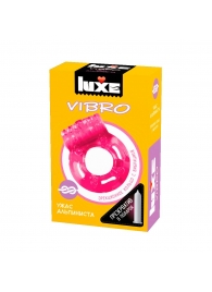 Розовое эрекционное виброкольцо Luxe VIBRO  Ужас Альпиниста  + презерватив - Luxe - в Череповце купить с доставкой