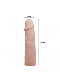 Закрытая телесная насадка-фаллос - 17 см. - Sex Expert - в Череповце купить с доставкой
