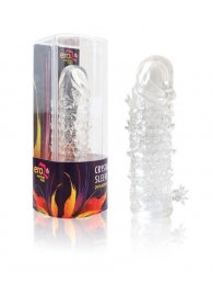 Закрытая прозрачная рельефная насадка Crystal sleeve - 13 см. - Erowoman-Eroman - в Череповце купить с доставкой