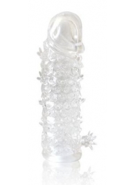 Закрытая прозрачная рельефная насадка Crystal sleeve - 13 см. - Erowoman-Eroman - в Череповце купить с доставкой