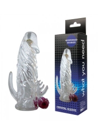 Закрытая прозрачная вибронасадка на пенис Crystal Sleeve Vibe - Erowoman-Eroman - в Череповце купить с доставкой