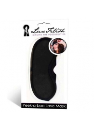 Черная маска на глаза Peek-a-Boo - Lux Fetish - купить с доставкой в Череповце