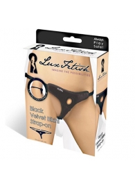 Черные плюшевые трусики для страпона - Lux Fetish - купить с доставкой в Череповце