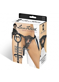 Черные трусики для страпона из патентованной кожи - Lux Fetish - купить с доставкой в Череповце