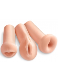Комплект из 3 мастурбаторов All 3 Holes: вагина, анус, ротик - Pipedream - в Череповце купить с доставкой