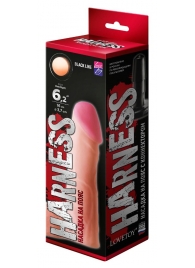Телесная реалистичная насадка на Harness с коннектором BLACK LINE - 17 см. - LOVETOY (А-Полимер) - купить с доставкой в Череповце