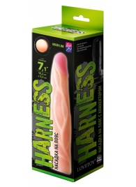 Телесная насадка с венками на Harness с коннектором GREEN LINE - 18 см. - LOVETOY (А-Полимер) - купить с доставкой в Череповце