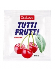 Пробник гель-смазки Tutti-frutti с вишнёвым вкусом - 4 гр. - Биоритм - купить с доставкой в Череповце