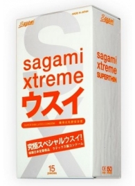 Ультратонкие презервативы Sagami Xtreme SUPERTHIN - 15 шт. - Sagami - купить с доставкой в Череповце
