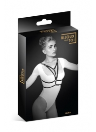 Черная упряжь на грудь Laura - Bijoux Pour Toi - купить с доставкой в Череповце
