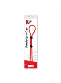 Красное лассо на пенис с двумя бусинами STRETCHY LASSO CAGE - Dream Toys - в Череповце купить с доставкой