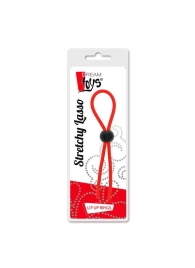 Красное эрекционное лассо с одной бусиной-утяжкой STRETCHY THIN LASSO - Dream Toys - в Череповце купить с доставкой