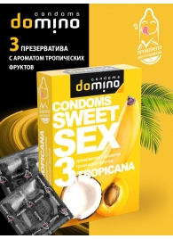 Презервативы для орального секса DOMINO Sweet Sex с ароматом тропических фруктов - 3 шт. - Domino - купить с доставкой в Череповце