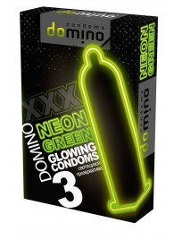 Презервативы DOMINO Neon Green со светящимся в темноте кончиком - 3 шт. - Domino - купить с доставкой в Череповце