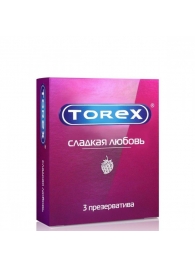 Презервативы Torex  Сладкая любовь  с ароматом клубники - 3 шт. - Torex - купить с доставкой в Череповце