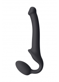 Черный безремневой страпон Silicone Bendable Strap-On S - Strap-on-me - купить с доставкой в Череповце