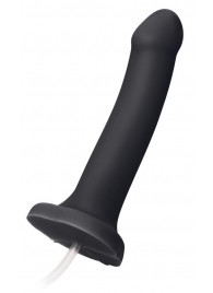 Черный фаллос с имитацией эякуляции Silicon Cum Dildo L - 19,6 см. - Strap-on-me - купить с доставкой в Череповце