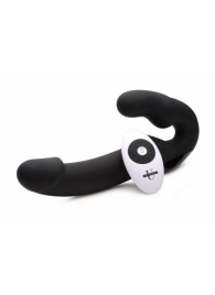 Черный безремневой страпон Urge Silicone Strap On с пультом ДУ - 24 см. - XR Brands - купить с доставкой в Череповце