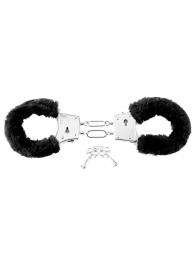 Меховые чёрные наручники Beginner s Furry Cuffs - Pipedream - купить с доставкой в Череповце