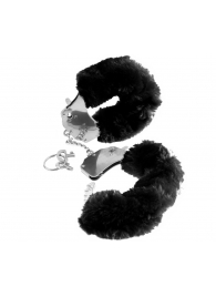 Металлические наручники Furry Love Cuffs с черным мехом - Pipedream - купить с доставкой в Череповце