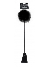 Черный стек Feather Crop с пуховкой на конце - 53,3 см. - Pipedream - купить с доставкой в Череповце