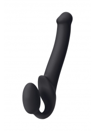 Черный безремневой страпон Silicone Bendable Strap-On M - Strap-on-me - купить с доставкой в Череповце