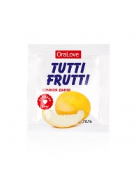 Пробник гель-смазки Tutti-frutti со вкусом сочной дыни - 4 гр. - Биоритм - купить с доставкой в Череповце
