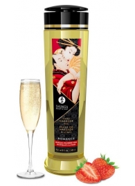 Массажное масло с ароматом клубники и шампанского Romance - 240 мл. - Shunga - купить с доставкой в Череповце
