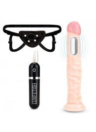 Регулируемые трусики с вибрирующей насадкой - 21 см. - Lux Fetish - купить с доставкой в Череповце
