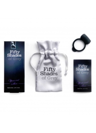 Темно-серое эрекционное кольцо Vibrating Love Ring с вибрацией - Fifty Shades of Grey - в Череповце купить с доставкой